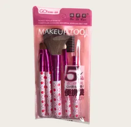 Kit De Brochas Para Maquillaje Ojos Y Rostro 5 Unidades