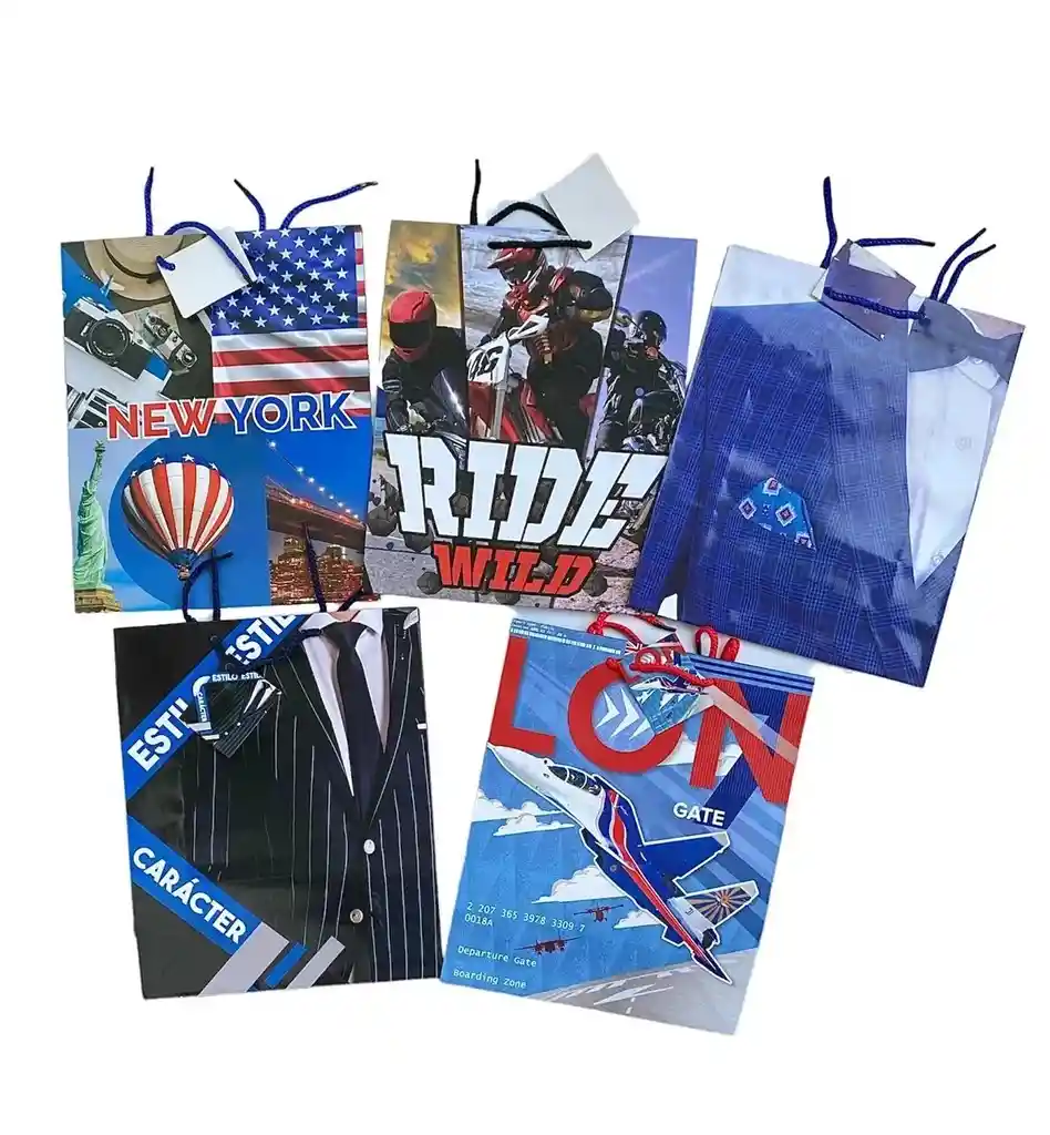 Bolsa De Regalo Para Hombre Large 32 X 26 X 10 Cms Primavera
