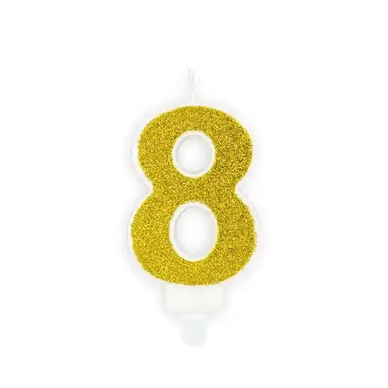 Vela Color Dorado Para Cumpleaños Ponqué Fiesta #8