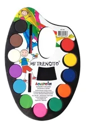 Acuarela Mi Trensito X 12 Colores + Pincel Ref. At-143