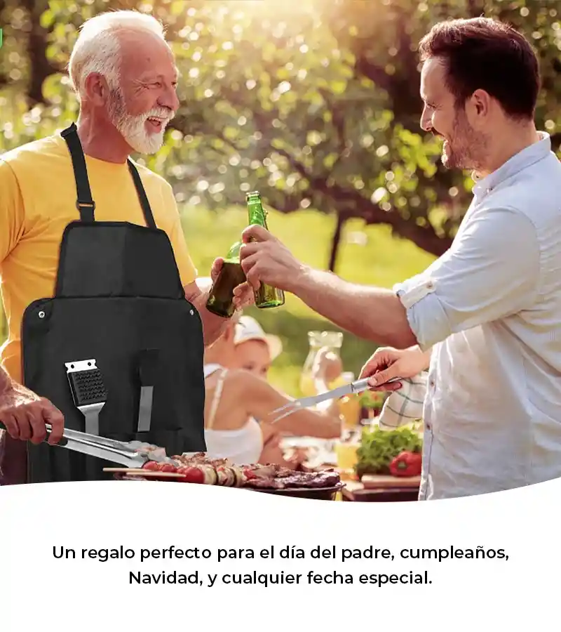 Kit De Delantales Para Barbacoa Cofap, Mango De Madera, 8 Piezas