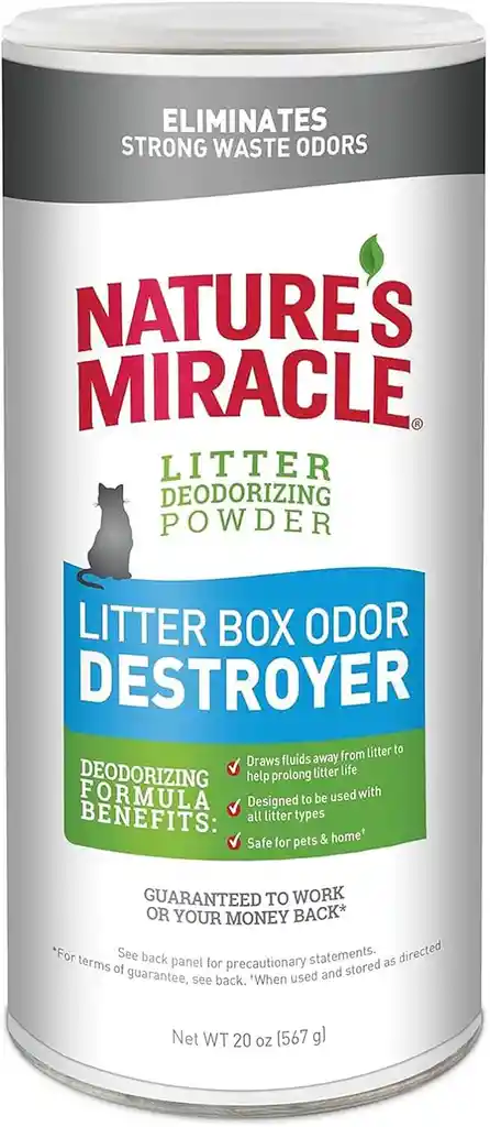 Nature Miracle Polvo Destructor Olor Caja Arena Gato X 20 Oz