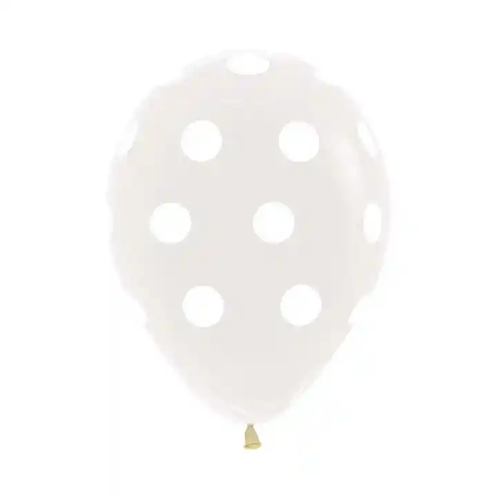 Bombas Globos R12 Fashion Cristal Polka Dots Blanco Paquete X 10 Sempertex