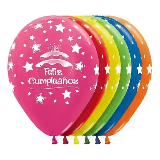 Bombas Globo R12 Metal Surtido Feliz Cumpleaños Torta Infinity X 10 Unidades