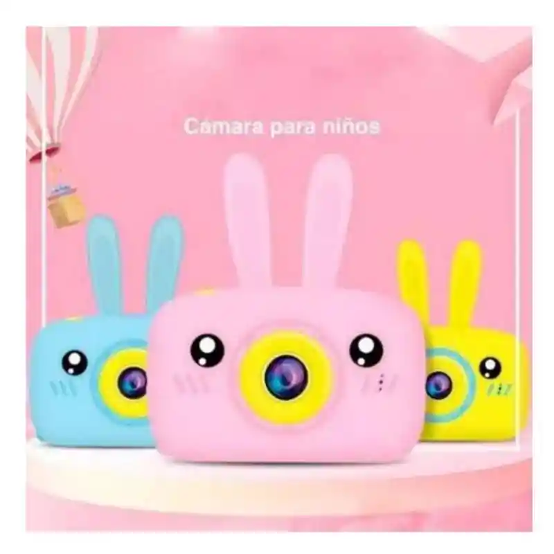 Camara Digital Para Niños Forma De Conejo Azul