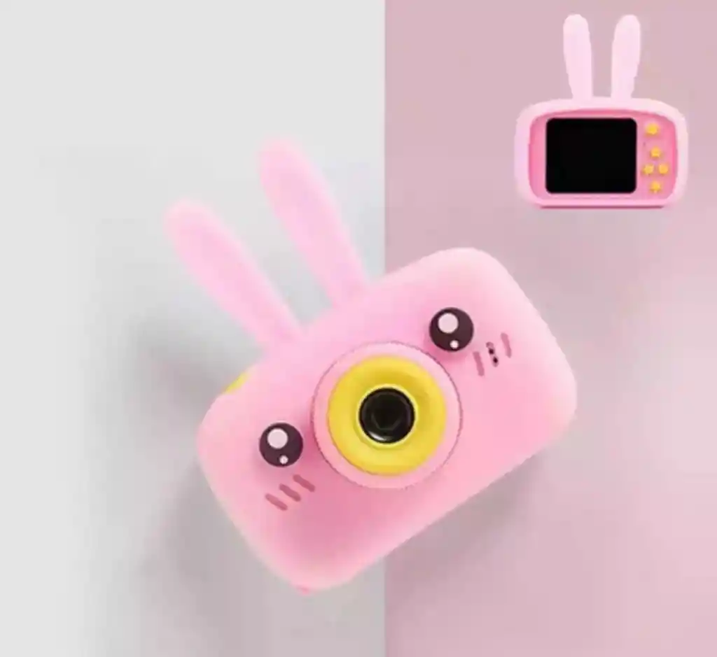 Camara Digital Para Niños Forma De Conejo Rosada