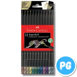 Caja De Colores Faber Castell X12 Unds Metalizados