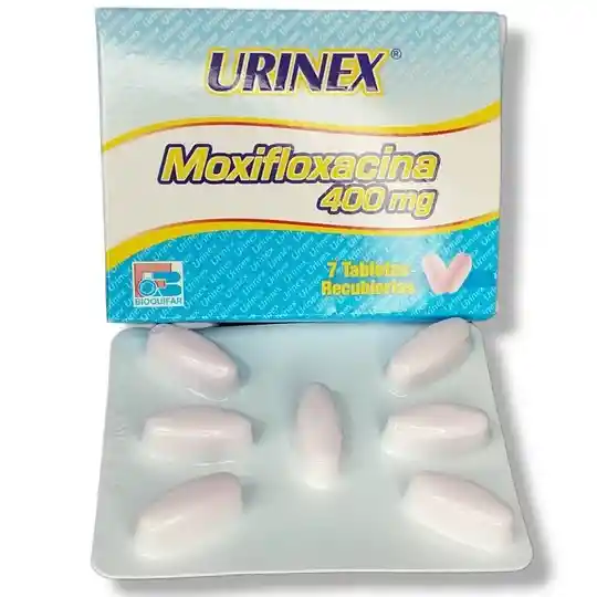 Moxifloxacino 400mg Caja X 7 Tabletas (urinex )