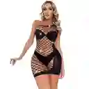 Lencería Malla Erotica Sexy Brillante Vestido Widy