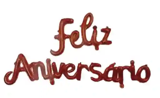 Letrero Feliz Aniversario Metalizado Inflable Rojo