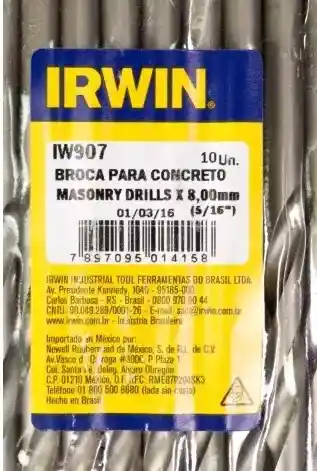 Broca Para Concreto 5/16" Irwin