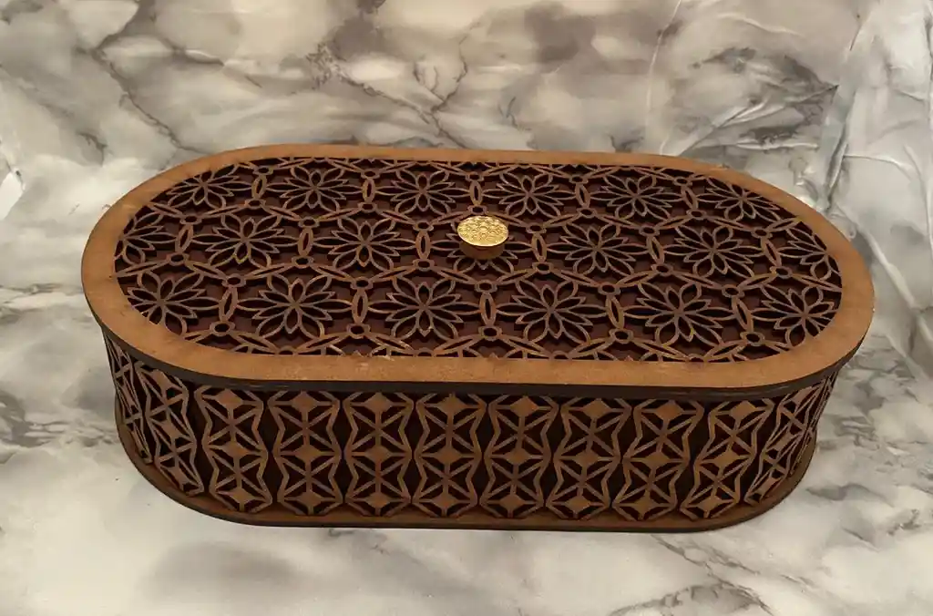 Caja De Madera Ovalada Grande 1