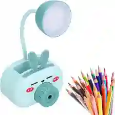 Lampara Escritorio Recargable Sacapuntas Azul