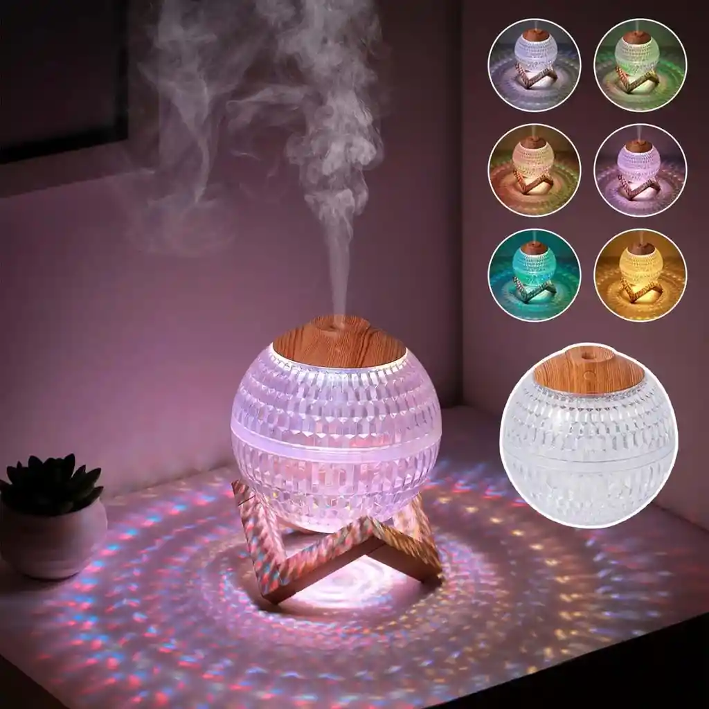 Humidificador Difusor Aromático Con Lámpara De Esfera Led