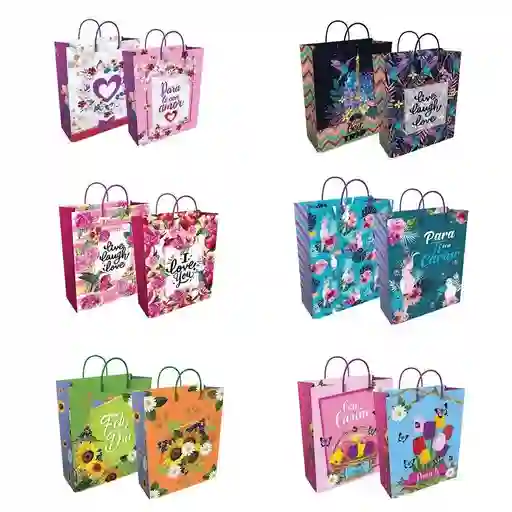 Bolsa De Regalo Para Mujer Jumbo Diseños Surtidos Primavera