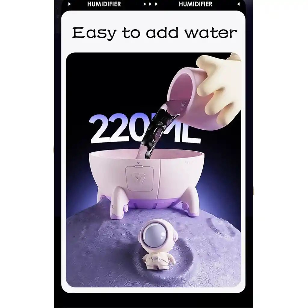Humidificador Mini Space Capsule, 220 Ml Usb
