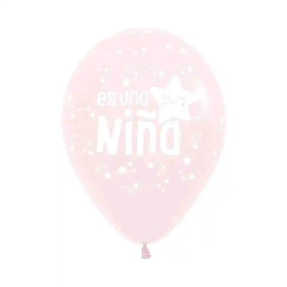 Bombas Globo R12 Pastel Mate Rosado Es Una Niña Estrella Infinity X 10 Unidades