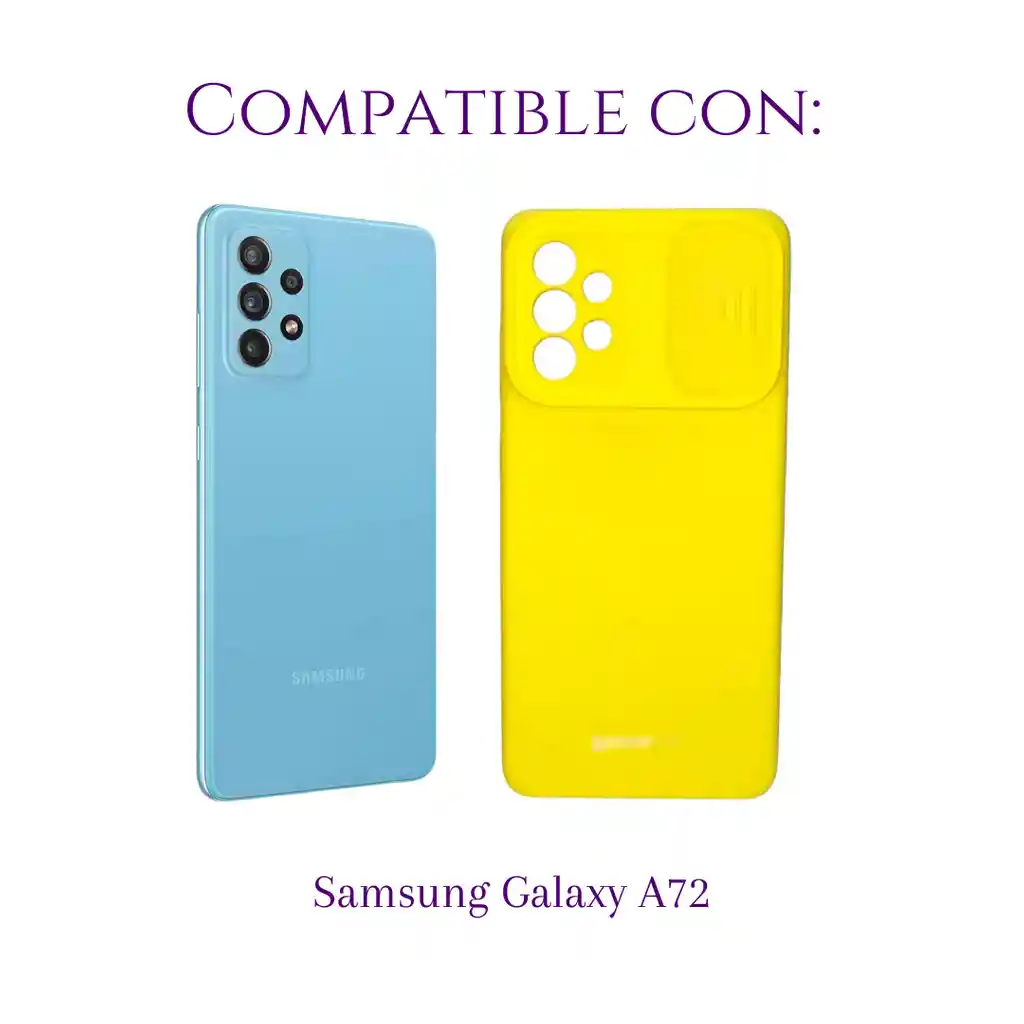 Silicone Case Para Samsung A72 Con Protector De Cámara