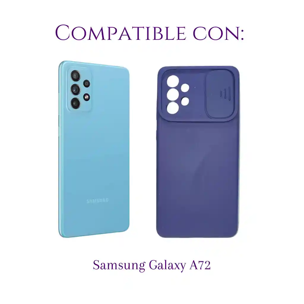 Silicone Case Para Samsung A72 Con Protector De Cámara