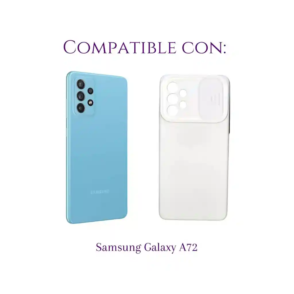 Silicone Case Para Samsung A72 Con Protector De Cámara