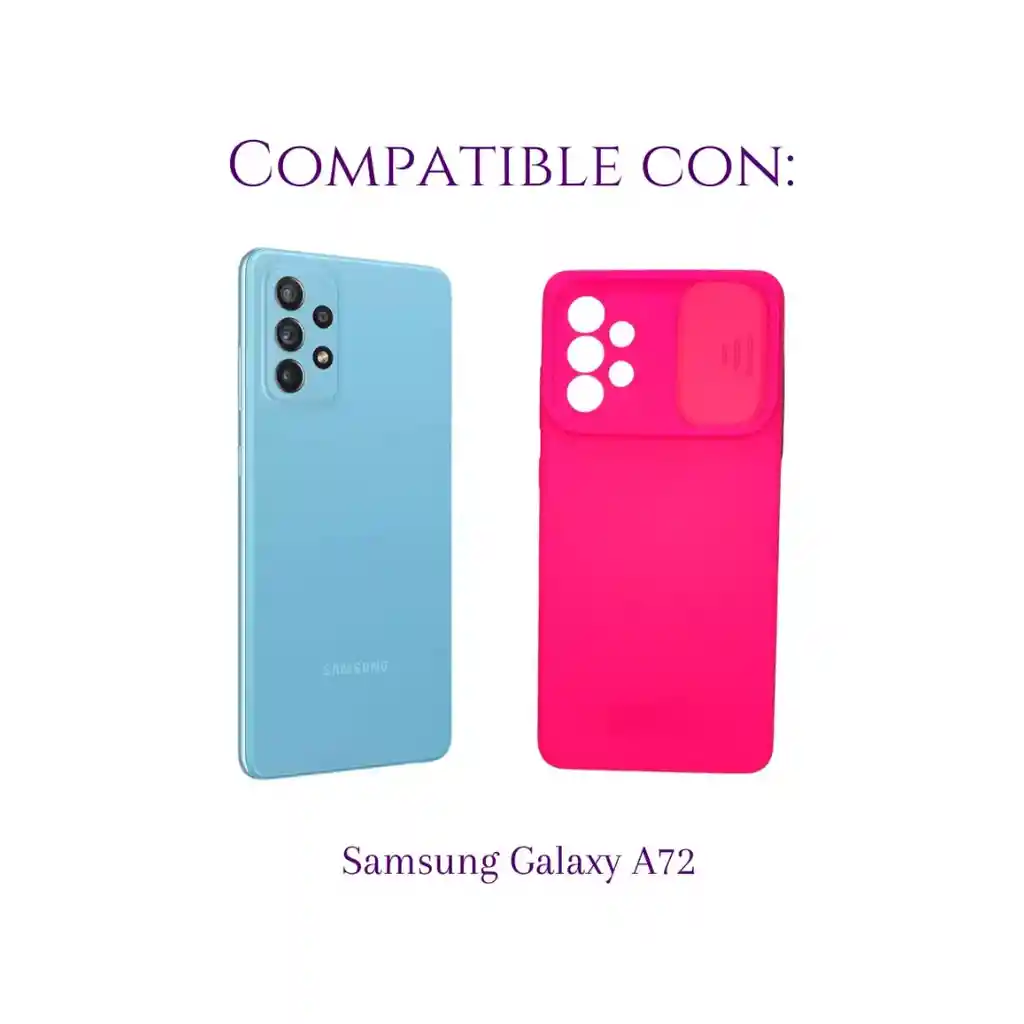 Silicone Case Para Samsung A72 Con Protector De Cámara