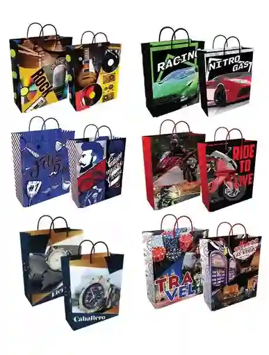 Bolsa De Regalo Para Hombre Small 16x12 Cms Motivos Surtidos