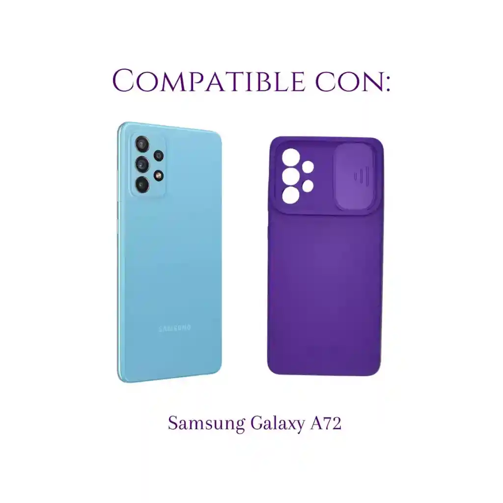 Silicone Case Para Samsung A72 Con Protector De Cámara