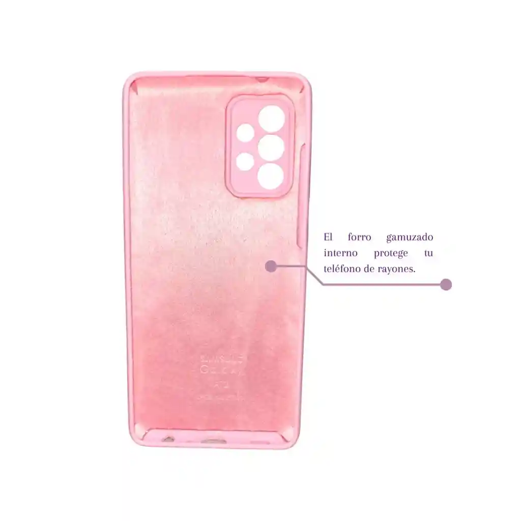 Silicone Case Para Samsung A72 Con Protector De Cámara