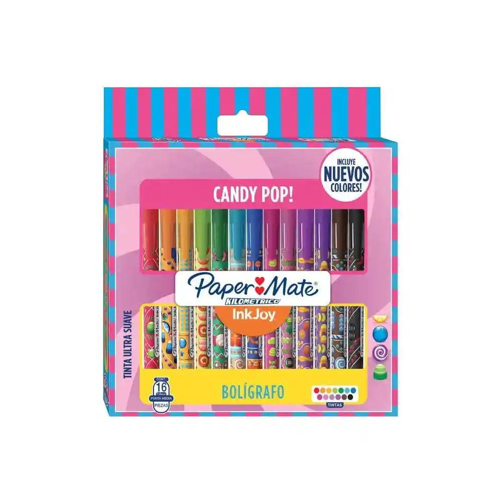 Boligrafos Paper Mate Candy Pop X 16 Unidades