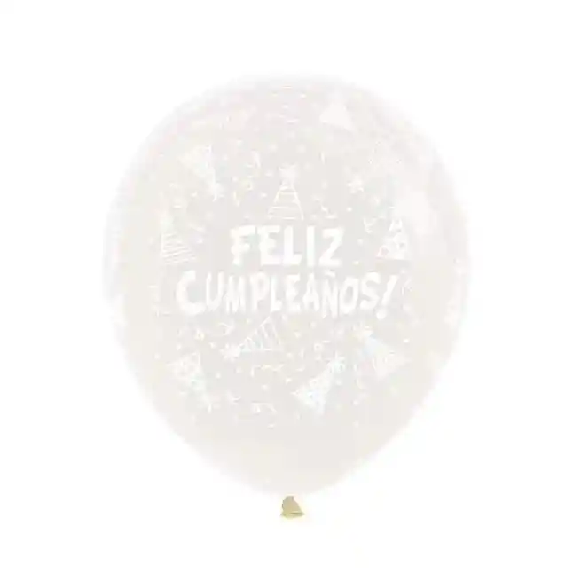 Bombas Globo R40 Fashion Cristal Feliz Cumpleaños Gorritos Sempertex