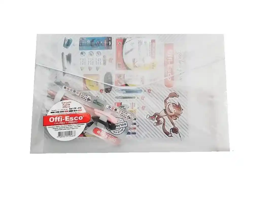 Carpeta Fuelle Plastica Oficio Colores Surtidos Obsequio Boligrafo Oe-812