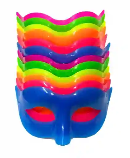 Antifaz Metalizado Colores Neon Surtidos Para Hora Loca, Halloween, Carnaval