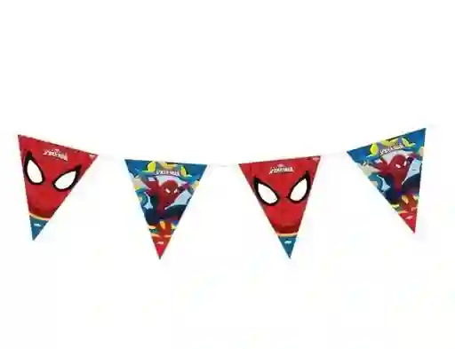 Banderines Metalizados Cumpleaños Spiderman 3,6 Mt