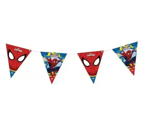 Banderines Metalizados Cumpleaños Spiderman 3,6 Mt