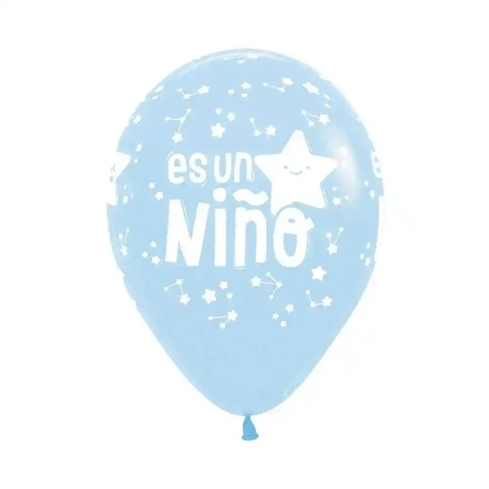 Bombas Globo R12 Pastel Mate Azul Es Un Niño Estrella Infinity X 10 Unidades