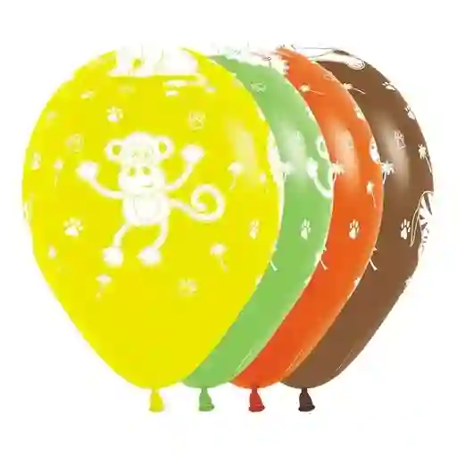 Bombas Globos R12 Fashion Surtido Animales Selva Paquete X 10 Sempertex