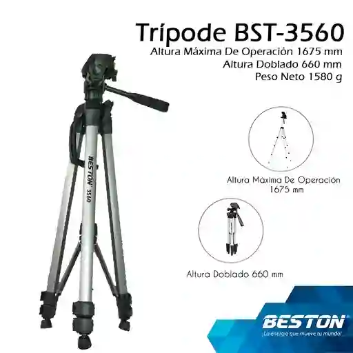 Tripode Para Camara Con Soporte Para Celular Bst-3560