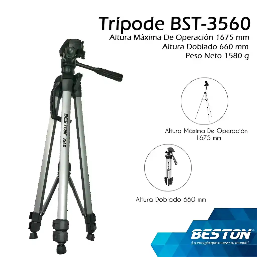 Tripode Para Camara Con Soporte Para Celular Bst-3560