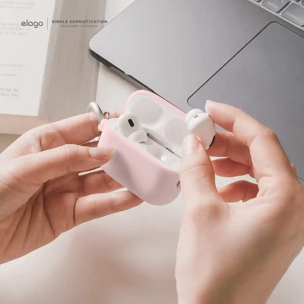 Elago Estuche Para Airpods Pro 2 Con Arnés Silicona En Rosado