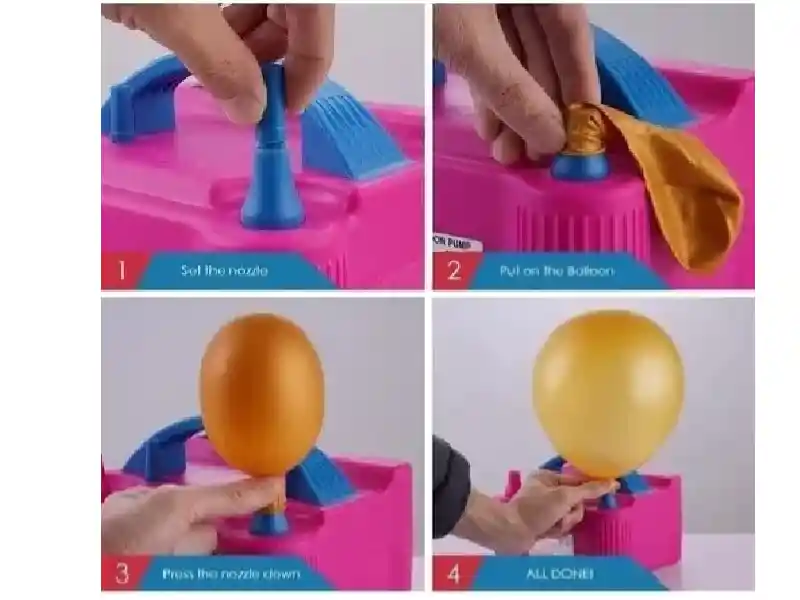 Inflador De Globos Eléctrico Automático Doble Boquilla