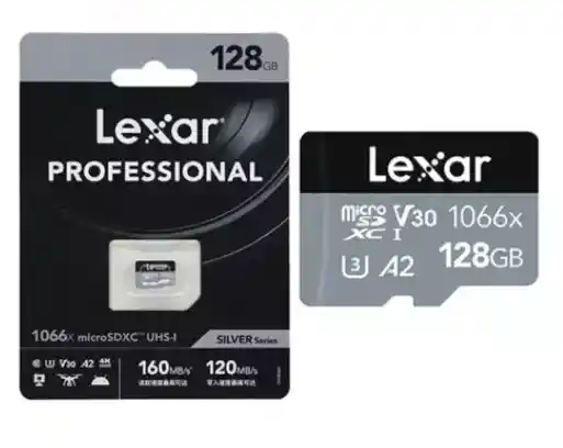 Memoria Micro Sd Professional 1066x 128gb Microsdxc™ Uhs-i Serie Silver (hasta 160 Mb/s De Lectura Y Hasta 120 Mb/s De Escritura) - Lexar®