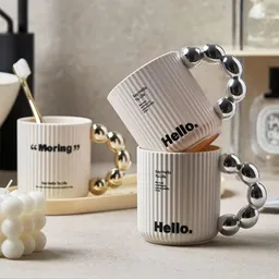 Pocillo Mug Diseño Morning Hello Agarre Bolas