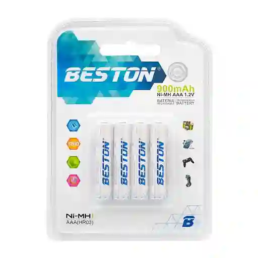 Baterias Aaa Recargables Pack X4 Beston De 900mah