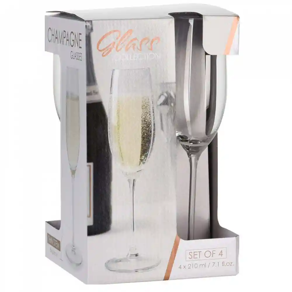 Copa Glass Collection 210ml Champagne Setx4 En Vidrio