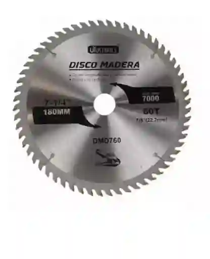 Disco De Madera Para Sierra Circular 7'' X 60 Dientes Dmd760 Color Gris