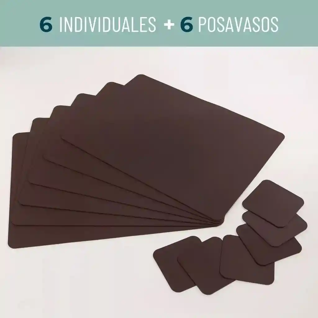 Individuales Mesa Set De 6ecocuero Casatua +6 Portavasos