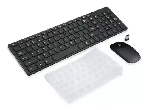 Combo Inalámbrico Tipo Mac K06 Negro / Combo Teclado Y Mouse Inalambrico