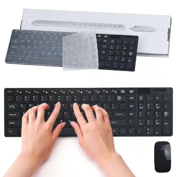 Combo Inalámbrico Tipo Mac K06 Negro / Combo Teclado Y Mouse Inalambrico