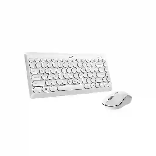 Combo Teclado Y Mouse Mini Portatil Inalambrico Q8000 Genius Color Blanco