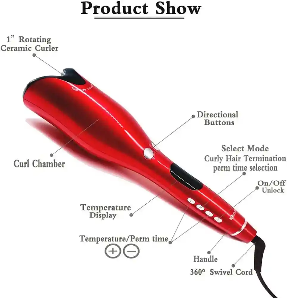 Rizador Automático Para Cabello Pantalla Lcd, Digital, Espiral, Ondas 110 A 240 V